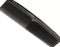 Acca KappaProfessional Fine Coarse Pocket Comb With Pouch – 7012 Black