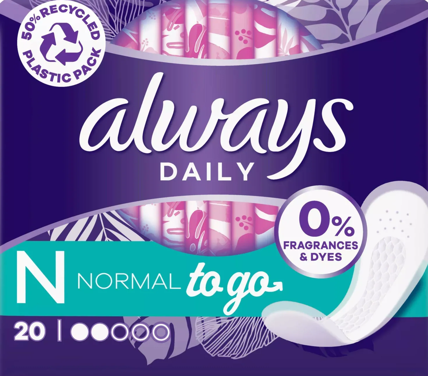Always Daily Fresh Normal Wrapped Panty Liners 0% Fragrance