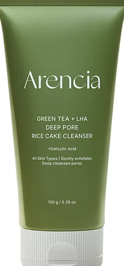 Arencia Green Tea + LHA Deep Pore Rice Cake Cleanser 150 g