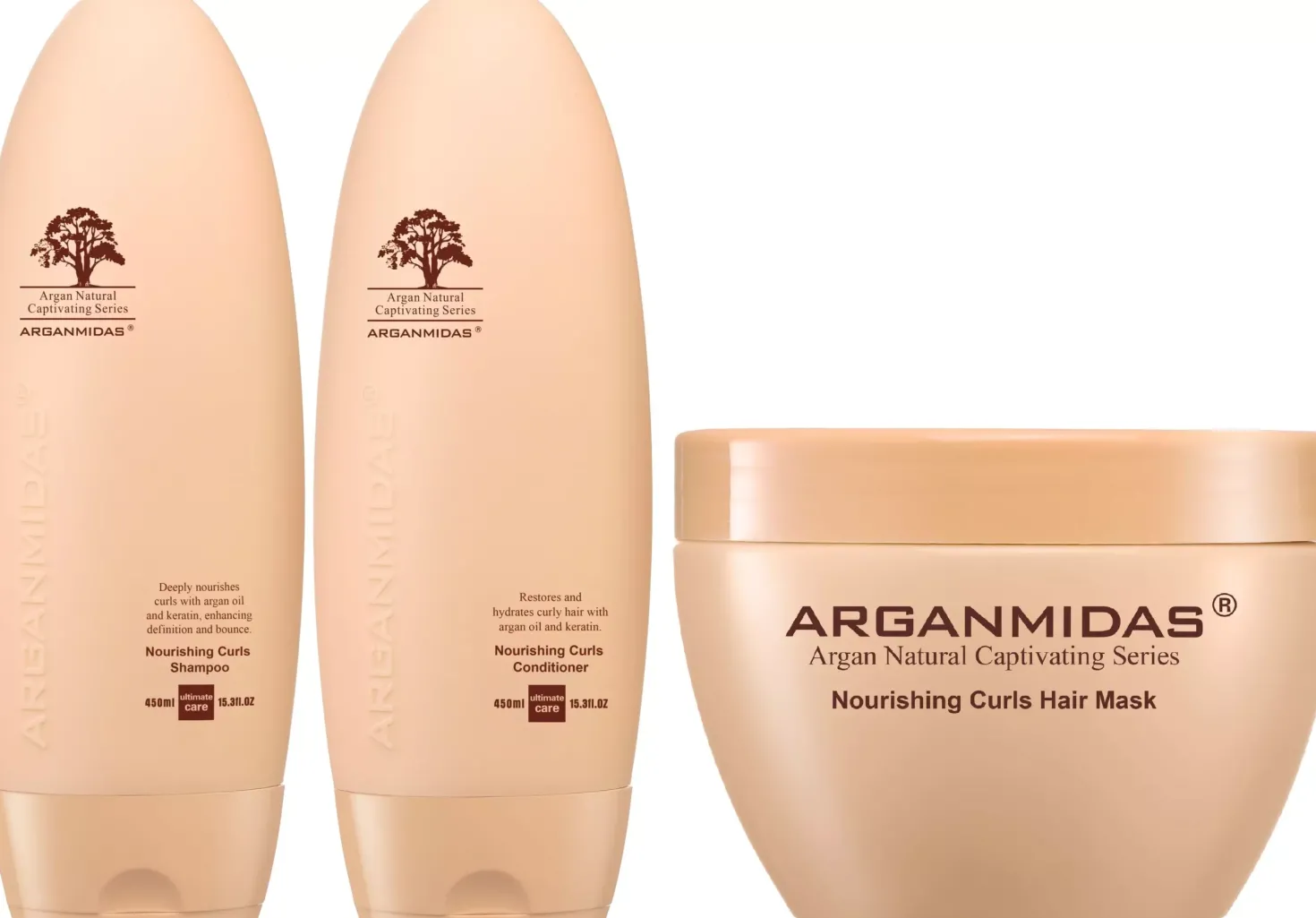 Arganmidas Nourishing Curls Bundle Shampoo 450 ml & Conditioner 450 ml & Mask 300 ml