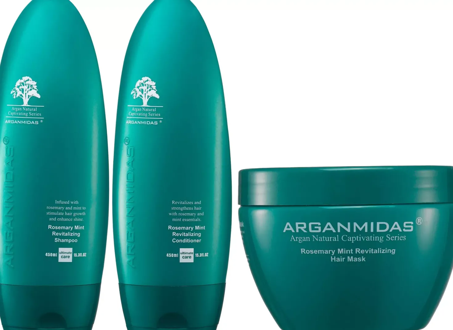 Arganmidas Rosemary Mint Revitalizing Bundle Shampoo 450 ml & Conditioner 450 ml & Mask 300 ml