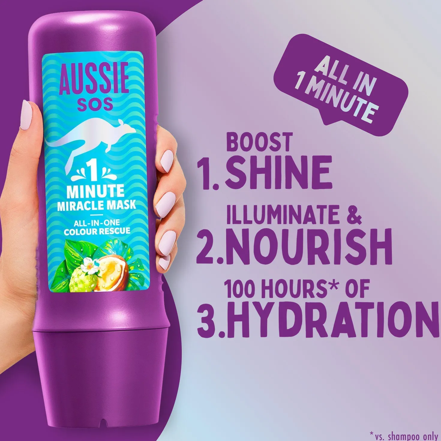 Aussie SOS 1 Minute Miracle All In One Colour Rescue Mask 250 ml