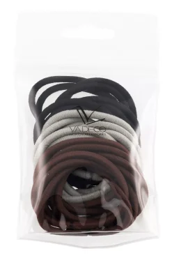 Avalea Hair Ties 24 pcs 4mm no metal black/grey/brown