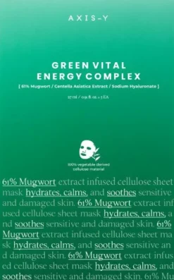 AXIS-Y Mugwort Green Vital Energy Complex Sheet Mask 5 stk