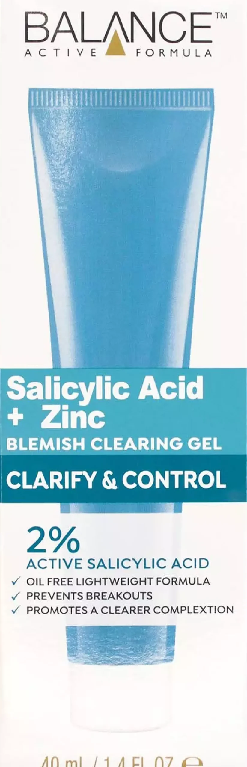 Balance Active Formula 2% Salicylic Acid & Zinc Blemish Clearing Gel 40 ml