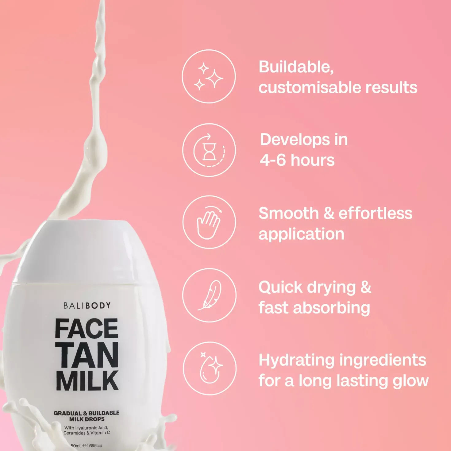 Bali Body Face Tan Milk Drops 50 ml