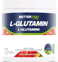 Better You Naturligt L-Glutamin Jordgubb/Rabarber 300 g