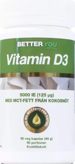 Better You Vitamin D3 5000IE + MCT-Fett 90 stk