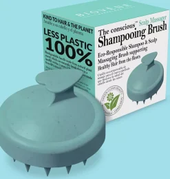 BiovèneThe conscious Scalp Massager, Mint Green Biodegradable Shampooing Brush