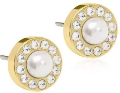 Blomdahl Earrings Brilliance Halo Pearl 8 mm White