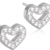 Blomdahl Earrings Brilliance Heart Hollow 8 mm Crystal