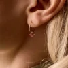 BlomdahlGolden Titanium Ear Ring 14 mm, Bicone 6 mm Light Rose