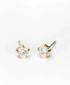 BlomdahlGolden Titanium Tiffany Precious, CZ White 5 mm