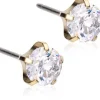 BlomdahlGolden Titanium Tiffany Precious, CZ White 6 mm