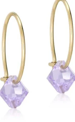 Blomdahl GT Ear Ring 14 mm, Bicone 6 mm Violet