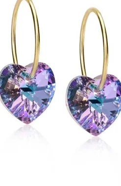 Blomdahl GT Ear Ring 14 mm, Heart 10 mm Lilac