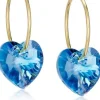 Blomdahl GT Ear Ring 14 mm, Heart 10 mm Aquamarine