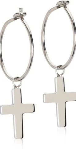 BlomdahlNatural Titanium Ear Ring 14 mm Penda Cross 11 mm