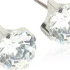 BlomdahlSilver Titanium Tiffany CZ White 7 mm