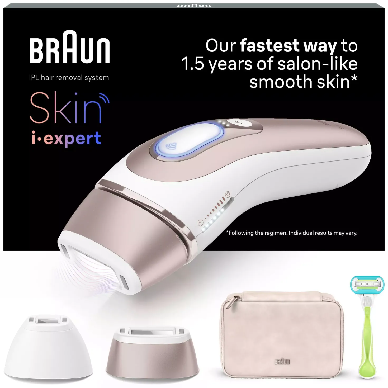 Braun IPL Skin i·expert At Home Hair Removal Free App Pouch Venus Razor 2 Heads PL7147