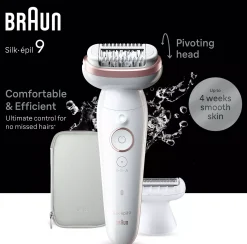 Braun Silk-épil 9 Epilator For Easy Hair Removal Lasting Smooth Skin 9-030