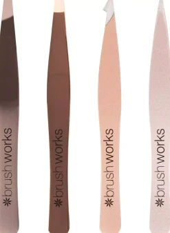 Brushworks HD Combination Tweezer Set Gold