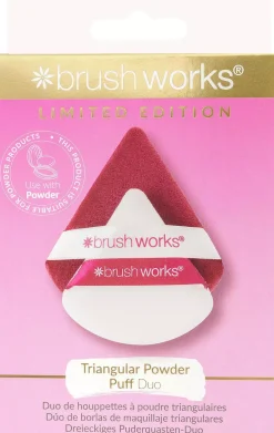 Brushworks Limited Edition Triangular Powder Puff Duo