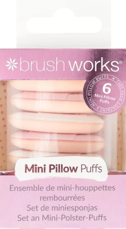 Brushworks Mini Pillow Puffs 6-pack