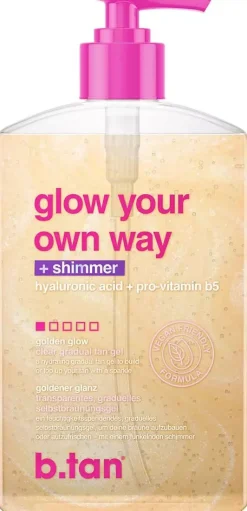 b.tan Glow Your Own Way Shimmer Gradual Self Tan Gel 473 ml
