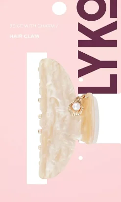 By Lyko Hair Claw with Charm Beige