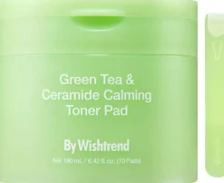 By Wishtrend Green Tea & Ceramide Calming Toner Pad 190 ml