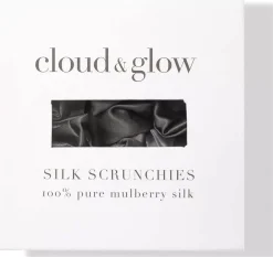 Cloud & Glow Silk Scrunchies 4 cm Charcoal