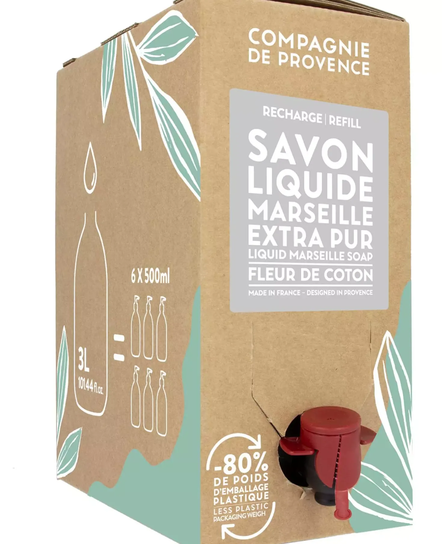 Compagnie de Provence Liquid Marseille Soap Refill Cotton Flower 3000 ml