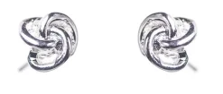 Dazzling Earring Silver Col, Studs As A Knot