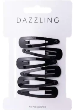 DazzlingHår 6-pack svarta hårspännen