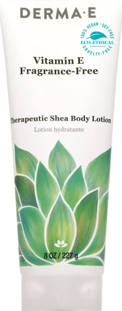 DERMA E Vitamin E Shea Body Lotion, Fragrance-Free & Therapeutic