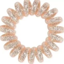 Dessata no-pulling hårsnoddar Glitter + metal rose gold