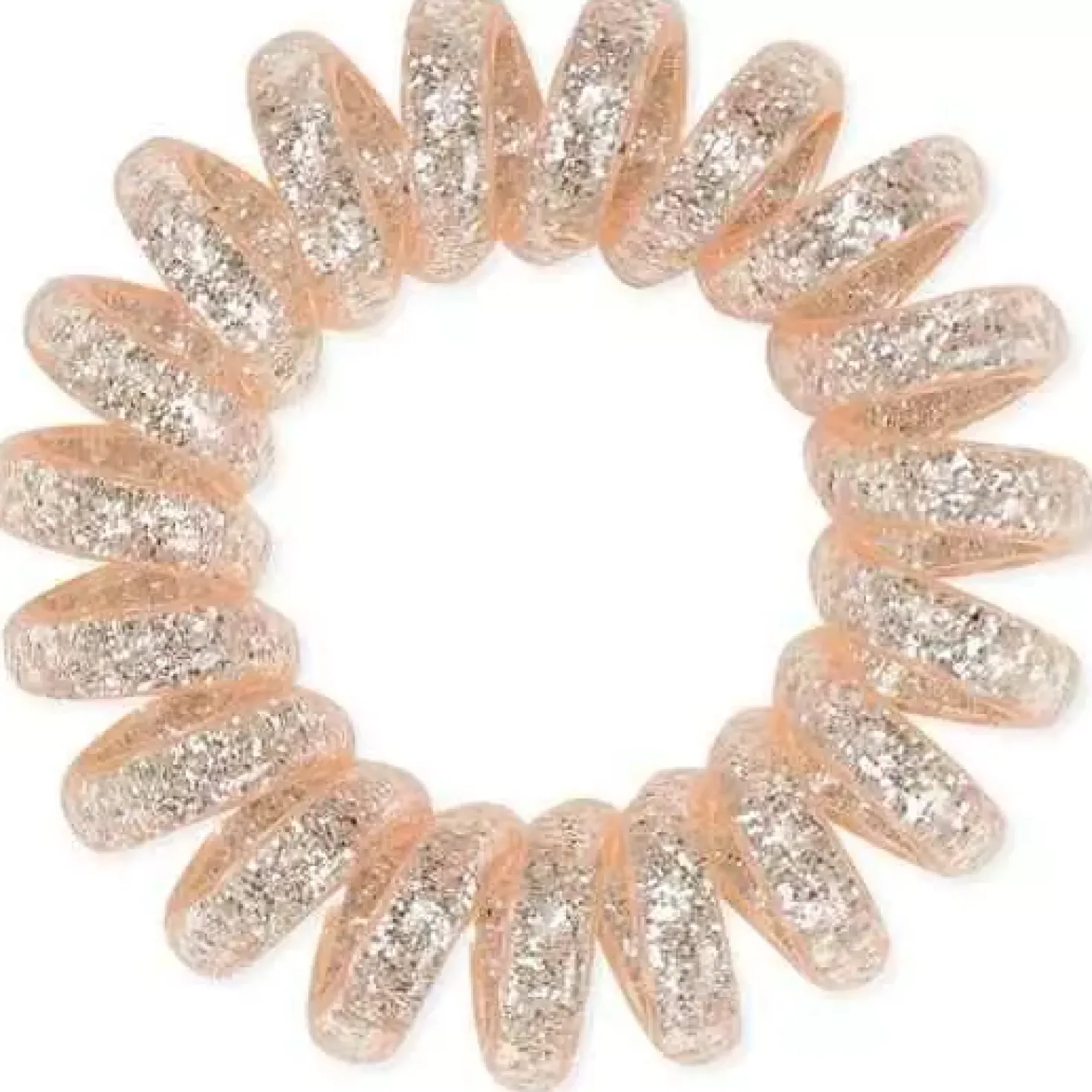 Dessata no-pulling hårsnoddar Glitter + metal rose gold