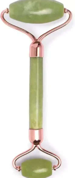 Earth Harbor Island Jade Rose Gold Gemstone Facial Roller