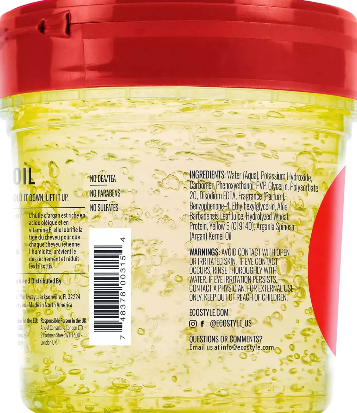 Eco Style Moroccan Argan Oil Styling Gel 237 ml
