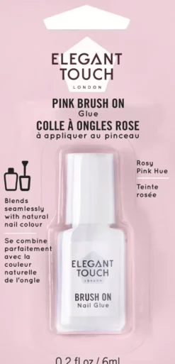 Elegant Touch Pink Brush On Nail Glue