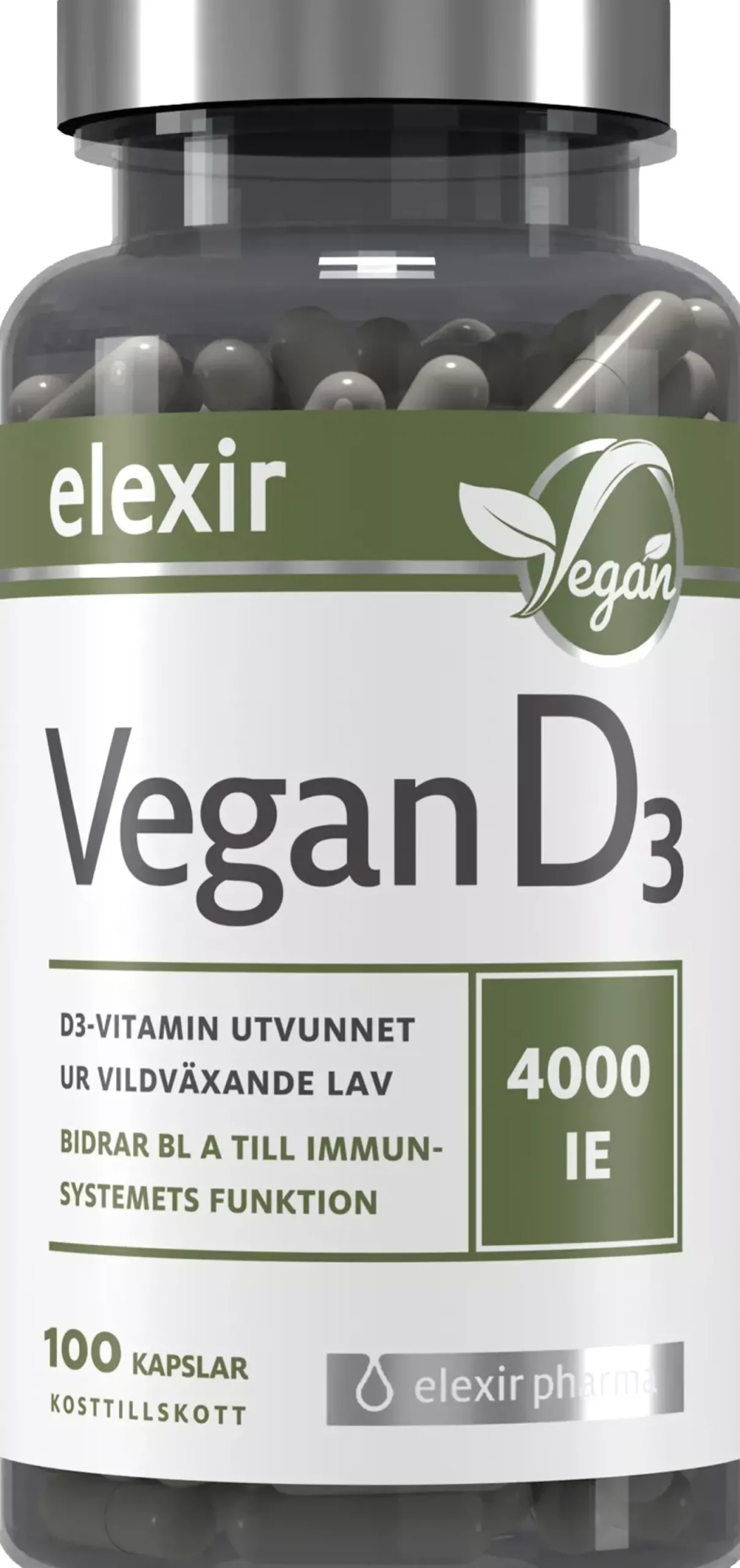 Elexir Pharma D3 Vitamin Vegan 4000IE 100 stk