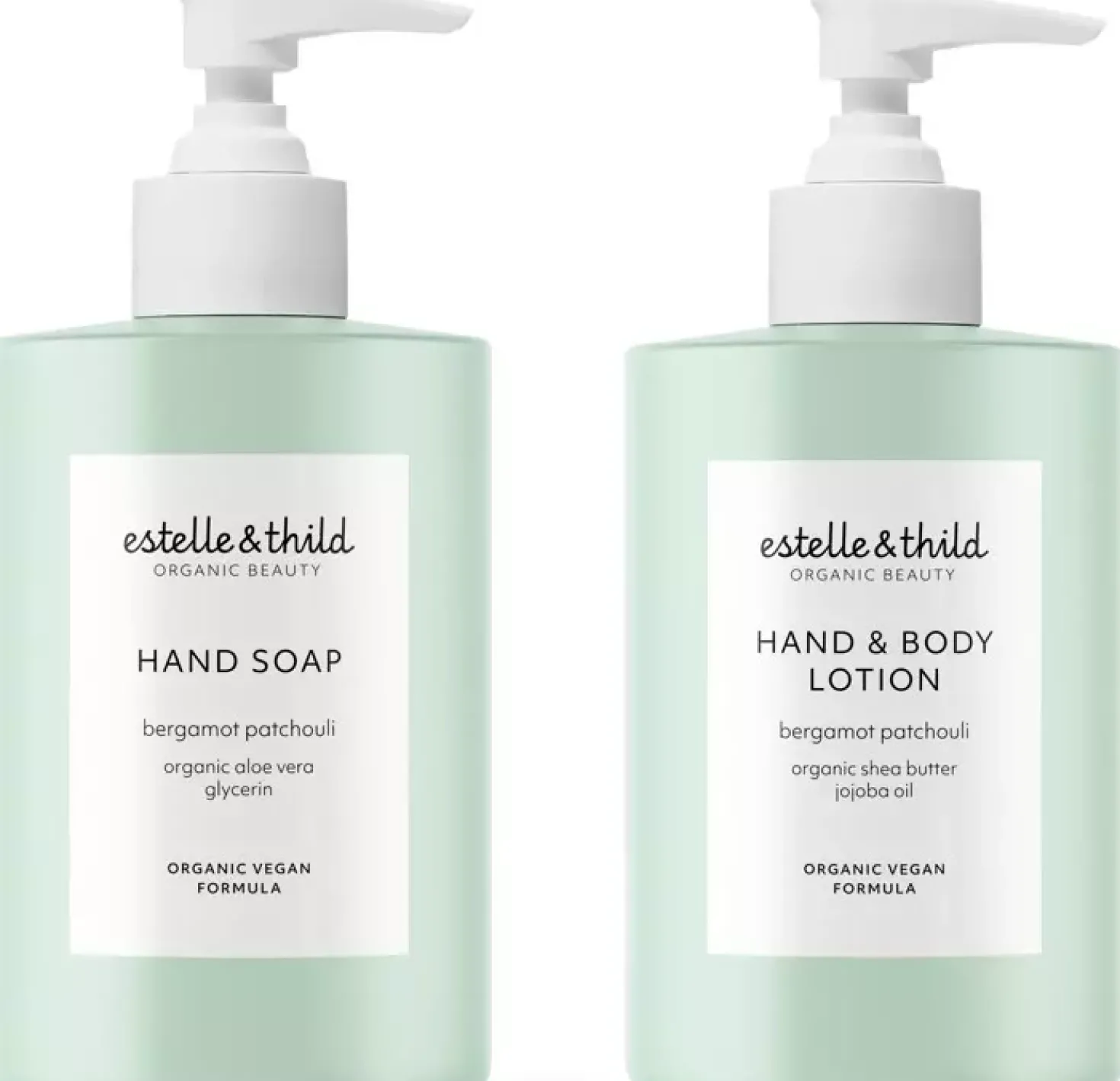 Estelle&Thild Organic BeautyBergamot & Patchouli Hand Soap 250 ml & Hand & Body Lotion 250 ml