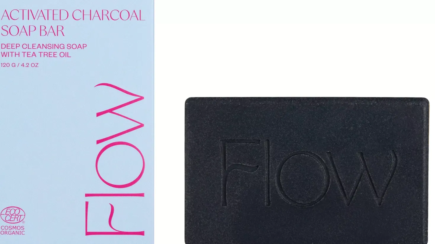 Flow Cosmetics Activated Charcoal Soap Bar 120 g