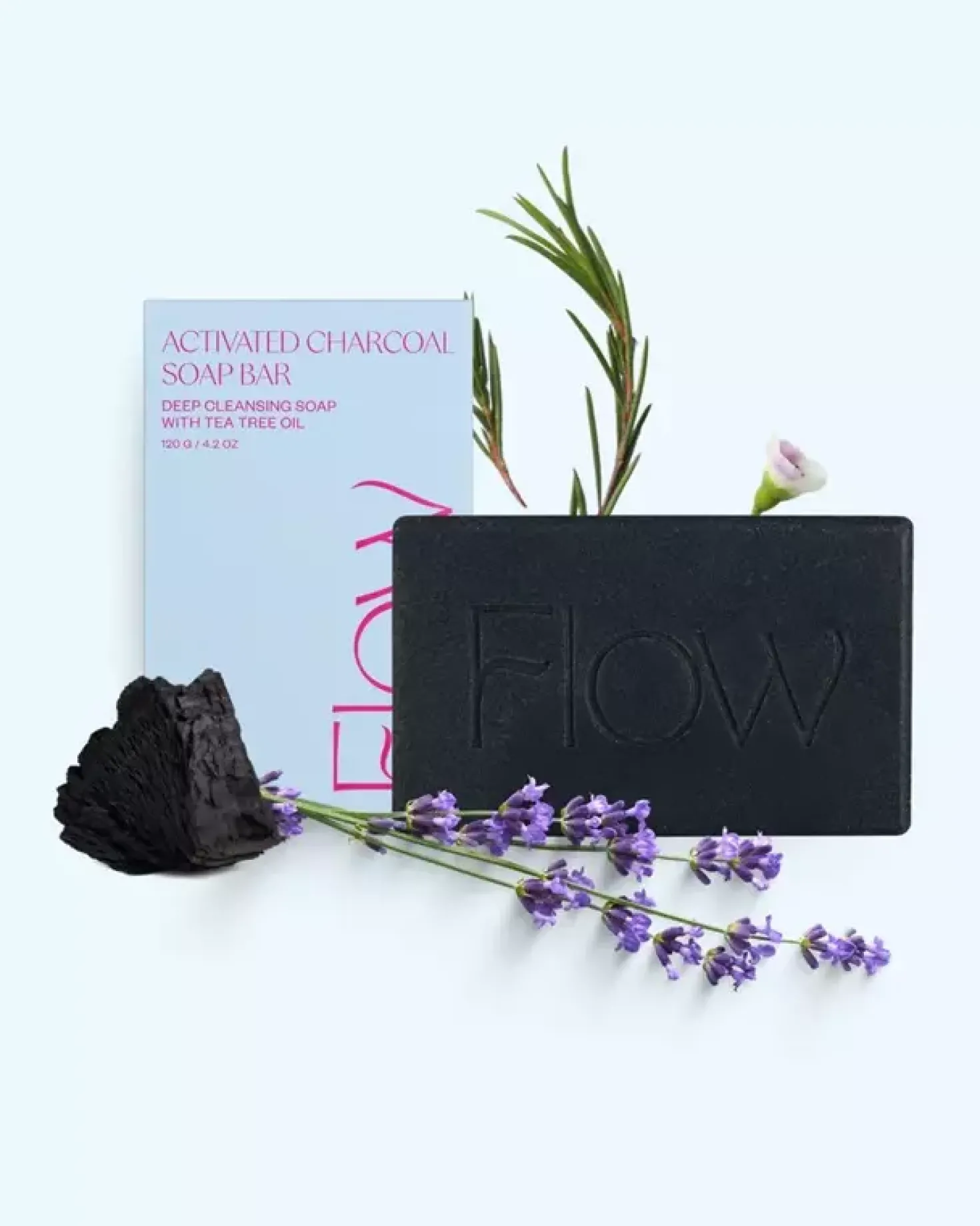 Flow Cosmetics Activated Charcoal Soap Bar 120 g