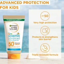 GarnierAmbre Solaire Sensitive Advanced Kids Hypoallergenic Face & Body Lotion SPF50+ for Sensitive Skin 175 ml