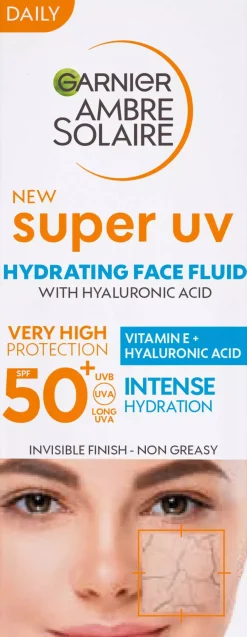 GarnierAmbre Solaire Super UV Hyaluronic Acid Hydrating Fluid SPF50+ for Normal Skin 40 ml