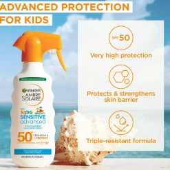 GarnierFructis Sensitive Advanced Kids Hypoallergenic Face & Body Spray SPF50+ for Sensitive Skin 270 ml