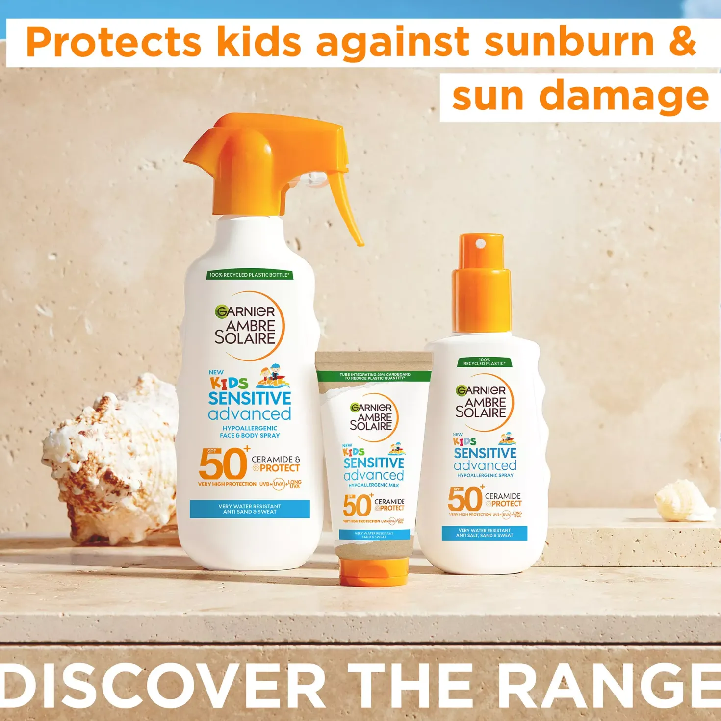 GarnierFructis Sensitive Advanced Kids Hypoallergenic Face & Body Spray SPF50+ for Sensitive Skin 270 ml