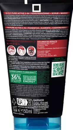 GarnierPureActive BHA Charcoal In1 Anti-Blackhead Cleanser For Impure Skin